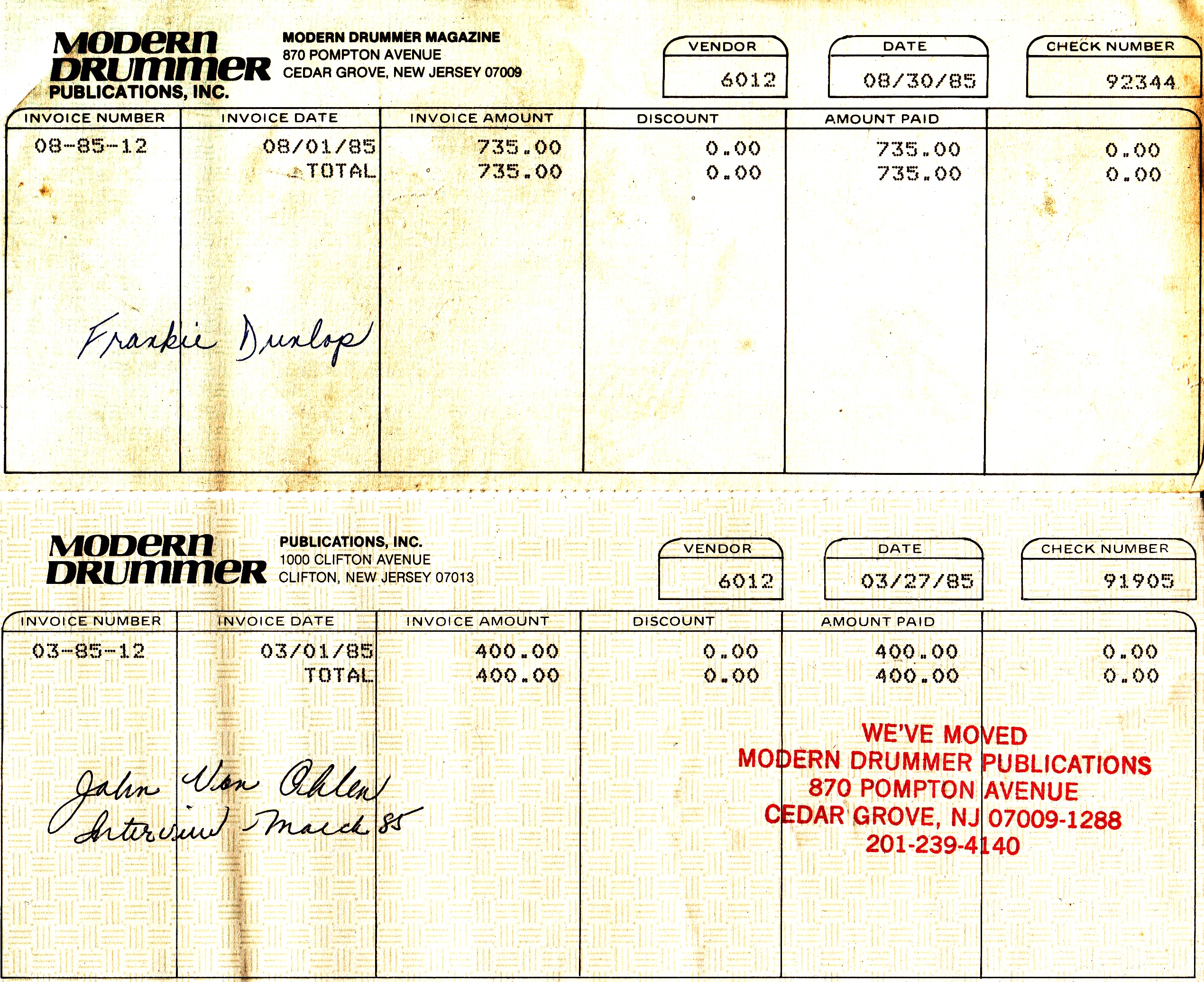 md invoices dunlop von ohlen